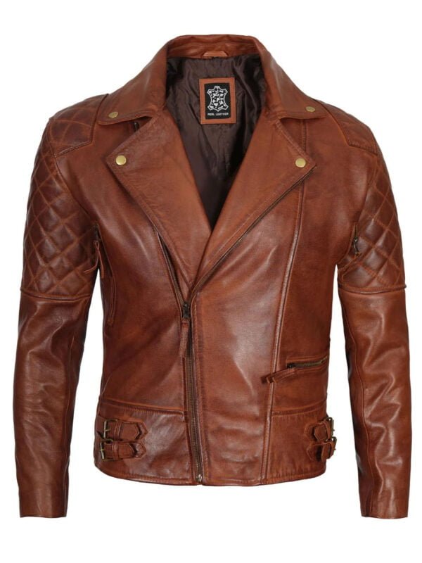 Quilted Asymmetrical Leather Jacket