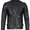 Fitted Black Biker Leather Jacket