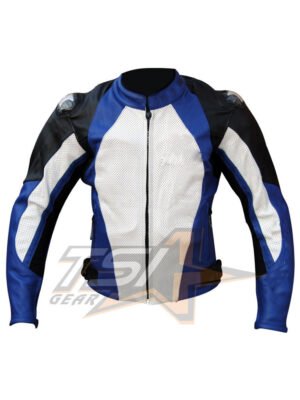 Elegant Leather Jacket Blue